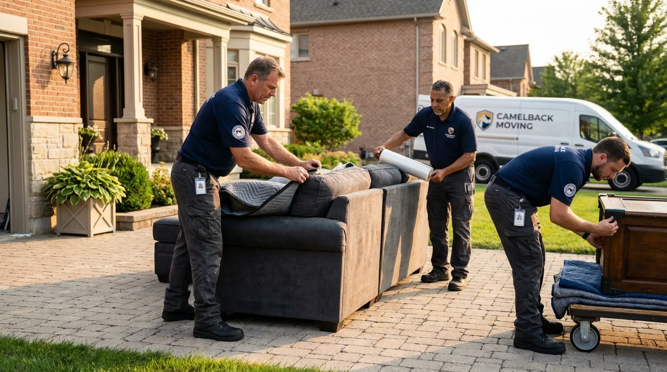Large estate moving crew wrapping furniture in Red Lake Falls, MN